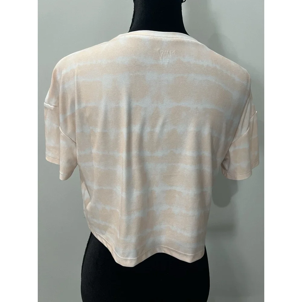 Old Navy Active Girls XL 14-16 Breathe On Tie Dye Cropped Short Sleeve Tee Peach